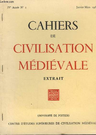 Cahiers de Civilisation Mdivale N1, IVe anne. Extrait : Sur un dtail vestimentaire fminin du XIIe sicle, par Ren Crozet.