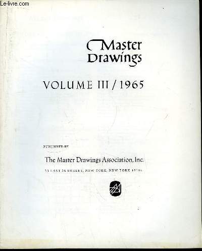 Master Drawings. Indes of Volume 3 - 1965