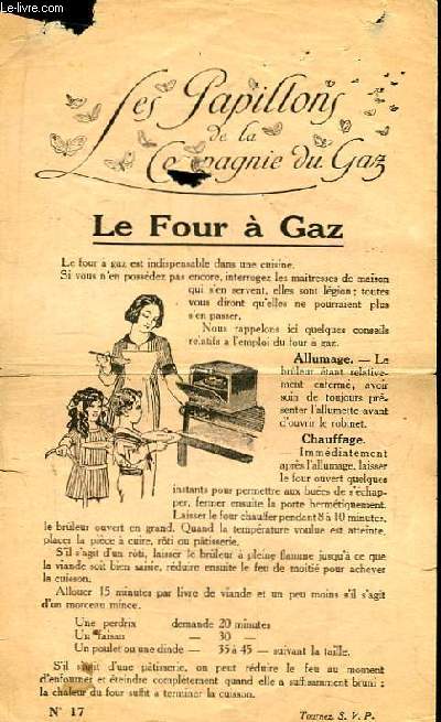 Les Papillons de la Compagnie du Gaz n17 : Le Four  Gaz. Four Portatif.