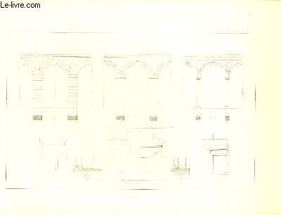 Arcades. Une planche illustre d'une gravure en noir et blanc.