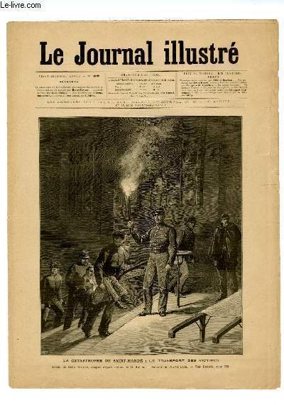 Le Journal illustr N32, 28me anne : La Catastrophe de Saint-Mand : Le transport des victimes, de Meyer grav par Navellier. Aspects de la Gare, par Karl Fichot ...