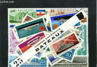Collection de 25 timbres-poste oblitérés, sur les Bateaux. Hongrie, Pologne.