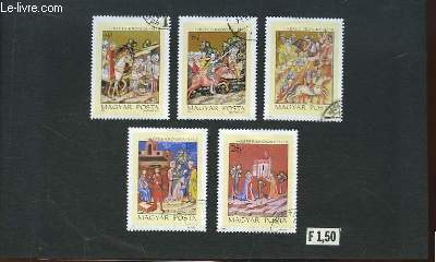Collection de 5 timbres-poste oblitrs, de Hongrie. Kpes Kronika - 1370