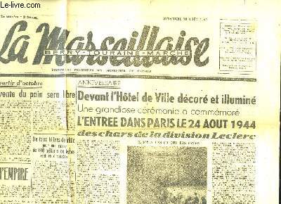 La Marseillaise, Berry - Touraine - Marché. Du dimanche 26 août 1945