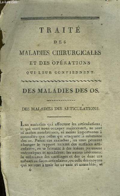 Trait des Maladies Chirurgicales et des Oprations qui leur conviennent (Incomplet)