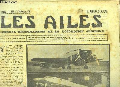 Les Ailes N794 - 16me anne. Journal Hebdomadaire de la Locomotion Arienne. Le bimoteur lger 