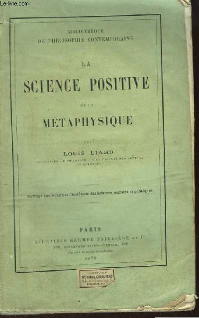 La Science Positive et la Mtaphysique.