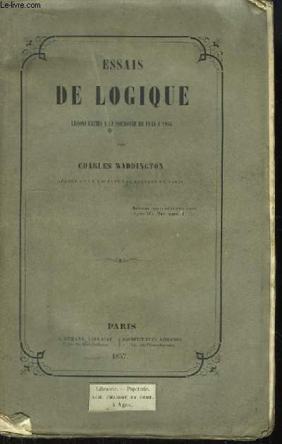 Essais de Logique, leons  la Sorbonne de 1848  1856