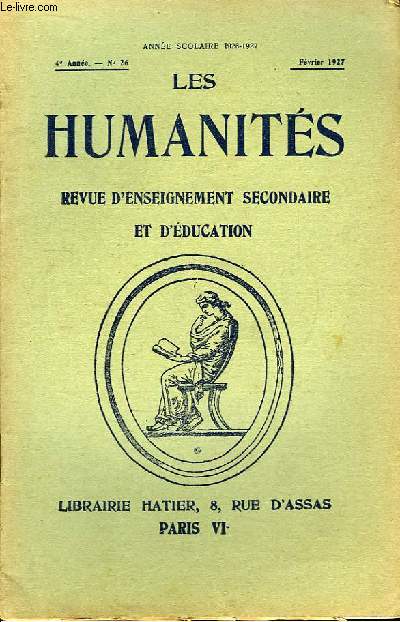 Les Humanits. Revue d'Enseignement Secondaire et d'Education. N26 - 4me anne.
