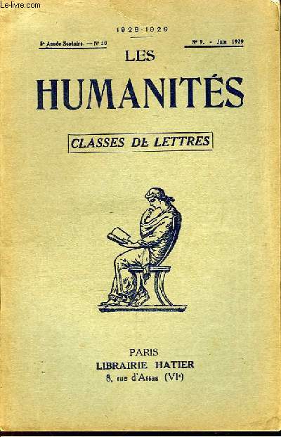 Les Humanits. Classe de Lettres. N50 - 5me anne.
