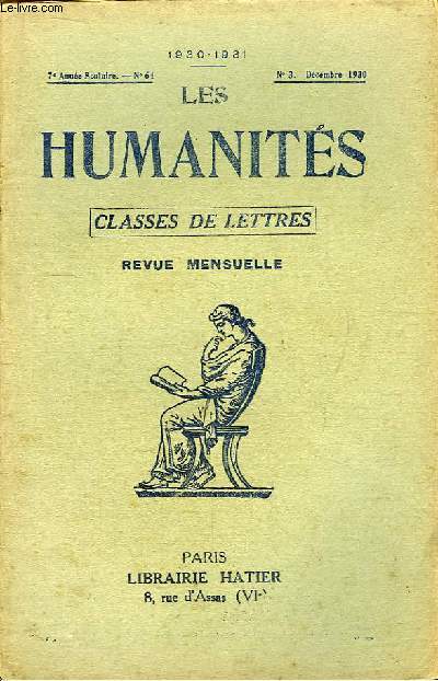 Les Humanits. Classe de Lettres. N64, 7me anne.