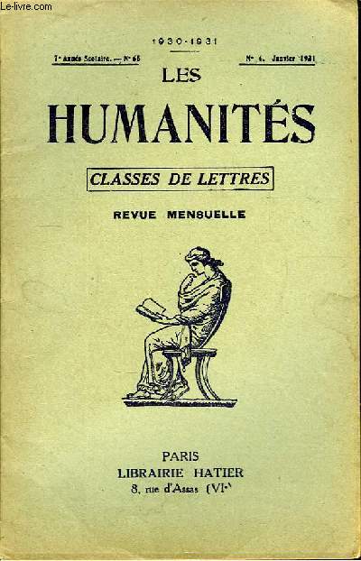 Les Humanits. Classe de Lettres. N65 - 7me anne.