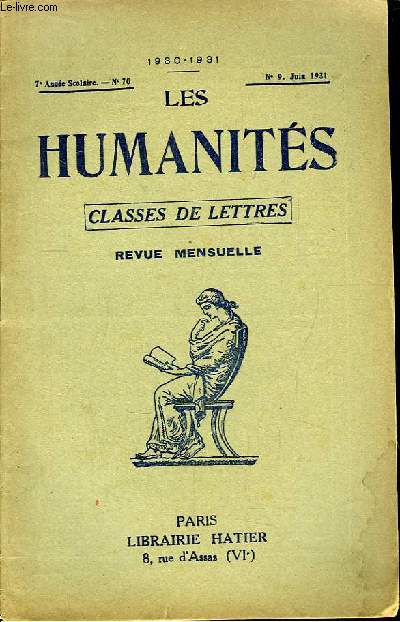 Les Humanits. Classe de Lettres. N70 - 7me anne.