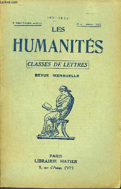 Les Humanits. Classe de Lettres. N75 - 8me anne.