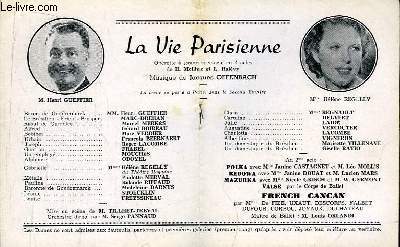 Programme Officiel du Grand Théâtre de Bordeaux : La Vie Parisienne. Opérette à grand spectacle en 4 actes de Meilhac et Halévy.