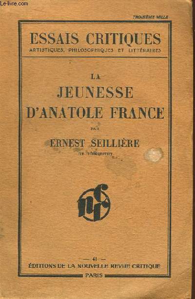 La Jeunesse d'Anatole France.