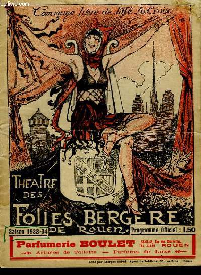 Programme Officiel du Thtre des Folies-Bergre. Saison 1933 - 1934 : Oh .. la Flotte !