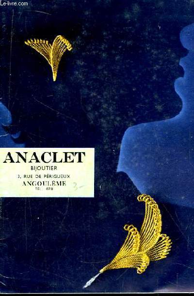 Catalogue Anaclet, Angoulme. Montres, Bijoux, Mdaillons, Pendulettes ...