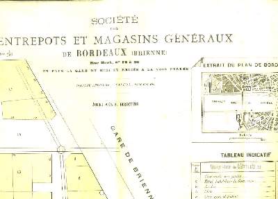Plan dpliant, de la Socit des Entrepots et Magasins Gnraux de Bordeaux (Brienne)