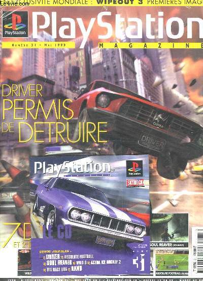 Playstation Magazine N31. Driver Permis de Dtruire. Wipe Out 3, premires pages. Avec CD-ROM