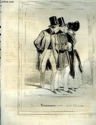 Le Charivari N46 - 9me anne. Les Etudians de Paris - Bal  la Renaissance ce soir, par Gavarni.