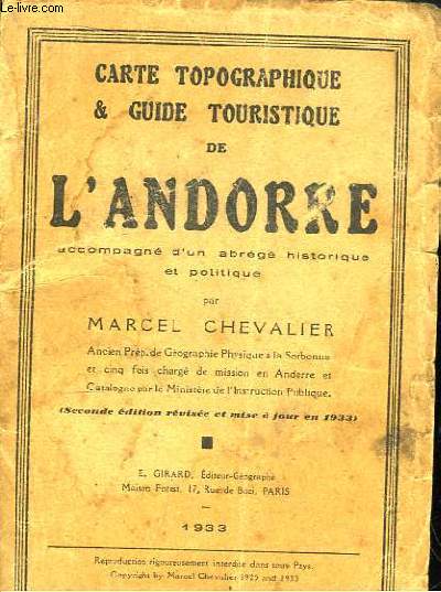 Carte Topographique & Guide Touristique de l'Andorre, accompagné d'un abrégé ... - Afbeelding 1 van 1