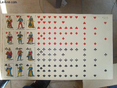 Une planche de 40 cartes de jeux