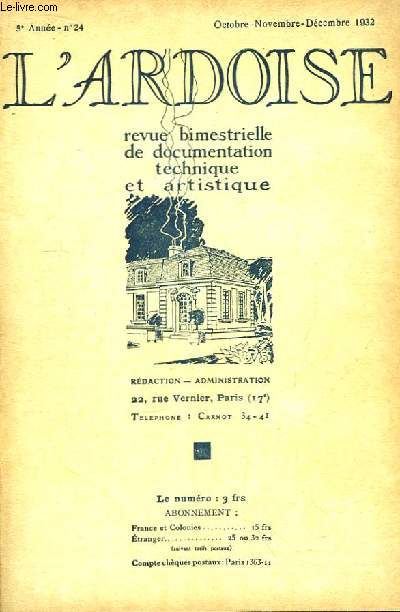 L'Ardoise N24 - 5me anne : L'Ardoise juge par les architectes - Couverture dcorative (suite) - Les dallages de luxe en ardoises