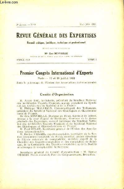 Revue Gnrale des Expertises. N9 - 2me anne : Premier Congrs International d'Experts.