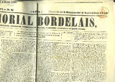 Mmorial Bordelais N14622, du 2 et 3 novembre 1850 :