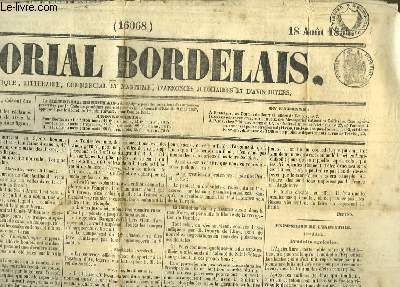 Mmorial Bordelais N16068, du 18 aot 1854 : Les Amis du Czar et leurs arguments - Exposition de l'Industrie, 16me article, Produits Agricoles ...