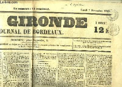La Gironde. Journal de Bordeaux. N290 - 1re anne, du lundi 7 novembre 1853