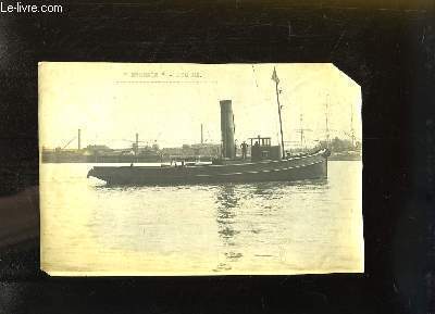 Photographie originale en noir et blanc, d'une bateau de dragage 
