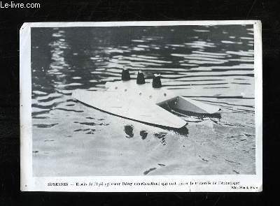 1 Photographie en noir et blanc, de essais de l'hydroglisseur Rmy (en rduction) qui doit tenter de traverser l'Atlantique,  Suresnes ( Provenant des Archives d'un Armateur de Pche  la Morue de Bgles (Gironde - 33)).