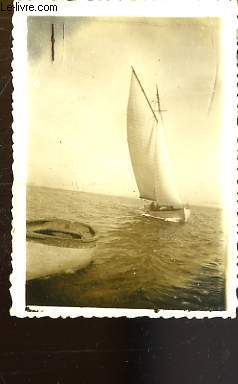 1 Photographie originale en noir et blanc, d'une embarcation  2 voiles, en train de naviguer ( Provenant des Archives d'un Armateur de Pche  la Morue de Bgles (Gironde - 33)).