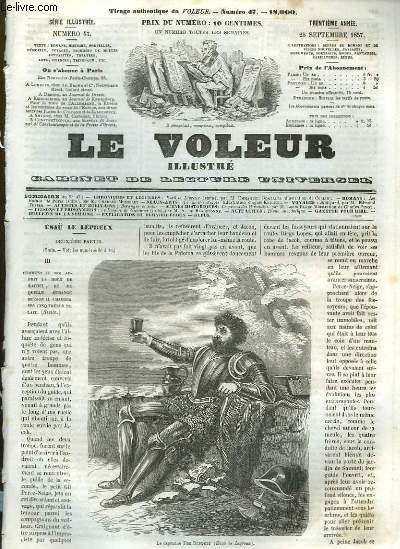 Le Voleur illustr. Cabinet de Lecture Universel. N47 - 30me anne : Le maitre d'cole, illustr par Knight - Suttgart, par Ed. Texier - Le procs des Girondins, par Louis Blanc illustr par Ch. Pinot ...