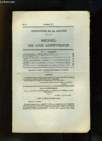 Recueil des Actes Administratifs, n 31- Prfecture de la Gironde : Police de la Pche