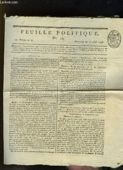Feuille Politique N19, du mercredi 10 janvier 1798 (  suivre ) : Mouvemens d'insurrection dans quelques villes sur le Golfe Adriatique