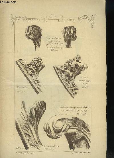 Documents et Matriaux. 2 Livraisons n133 et 245 : Crochet. d'aprs Viollet-le-Duc -