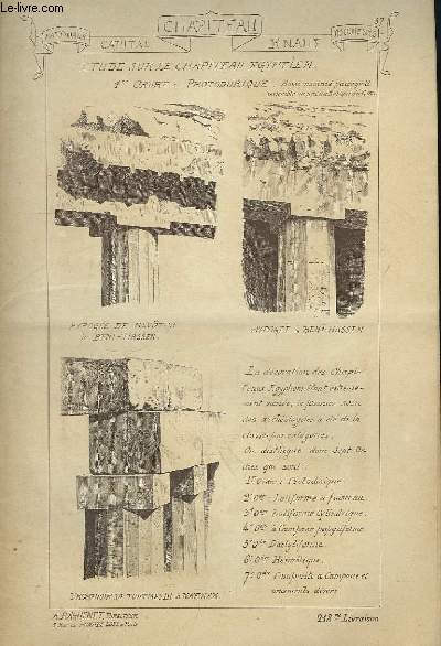 Documents et Matriaux. 13 Livraisons n153, 193, 209, 218, 246, 270, 299, 322, 349, 365, 410, 432 et 505 : CHAPITEAU. Ballu et Deperthes - Beyaert - Gilbert Scott - Trap-Meyer et Christiana - Ren Mnard et Vallet - Cusin et Villeminot ...