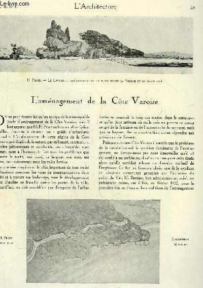 L'Architecture. N8 - Volume XL : L'amnagement de la Cte Varoise - Le clocher de l'glise de Villemomble - L'extension d'Amsterdam et les habitations populaires - Une brasserie  Lille ...