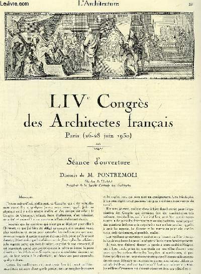 L'Architecture. N9 - Volume XLIII : Le LIVe Congrs des Architectes franais (Paris - 26 au 28 juin 1930) - L'organisation des ports ariens - Building - La proprit artistique de l'architecte ...
