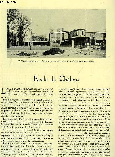 L'Architecture. N5 - Volume XLVII : Ecole de Chlons - La Chapelle Jeanne-d'Arc  Gennevilliers par Marcel Favier ...