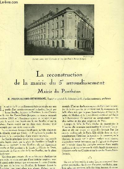 L'Architecture. N10 - Volume XLVIII : La reconstruction de la mairie du 5e arrondissement, par Patouillard-Demoriane - L'oeuvre de Lachaud et Legrand en Bretagne - L'Eglise Saint-Christophe-de-Javel