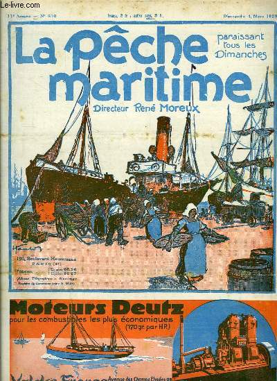 La Pche Maritime. 11me anne - N 510 : Le thon rouge en Mer du Nord et dans l'Atlantique - Le March du poisson en France - Le Chalutier  moteur 