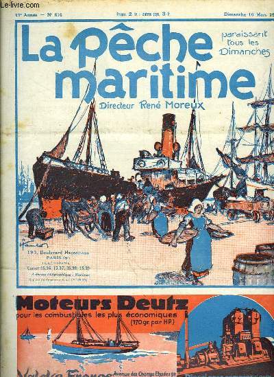 La Pche Maritime. 13me anne - N 616 : Les prix de revient dans le commerce - La pche du hareng en Norvge - Le poisson frais et les crustacs - La dernire croisire de la 