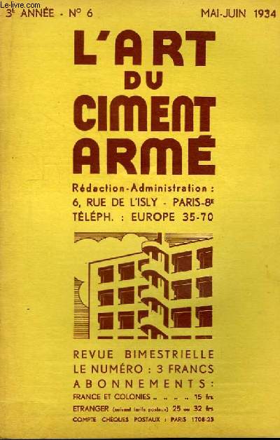 L'Art du Ciment Arm N6 - 3me anne : La Voute en Ciment Arm - Reservoirs enterrs - Moulins modernes - Chssis de Vitrage en Ciment Arm ...