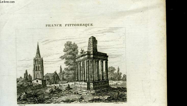 Gravure XIXe en noir et blanc, du Monument de Mose ( France Pittoresque )