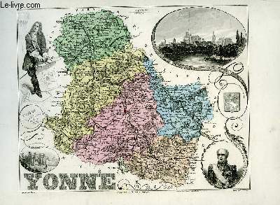 1 carte grave en couleurs de l'Yonne - N86.