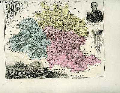 1 carte gravée en couleurs de l'Ariège - N°8